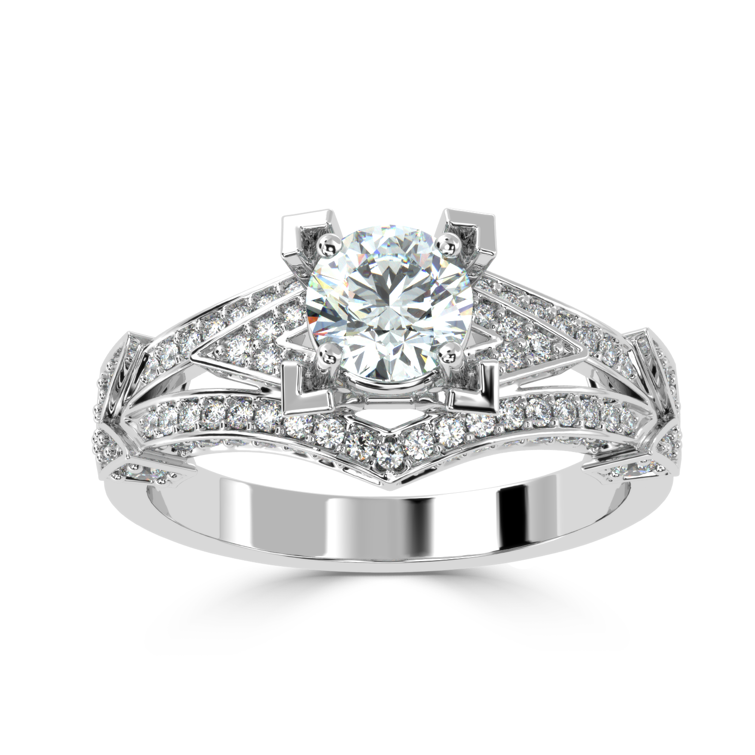 Buy 1.43Ct Pave Natural Diamond Ring | SolitaireKart